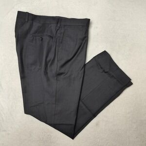 Ted Baker Pants Mens 38x32 Gray Wool Jefferson Pant Straight Dress Slacks HOLES